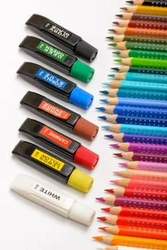 Bundle of Colored Pencils Stock Photos