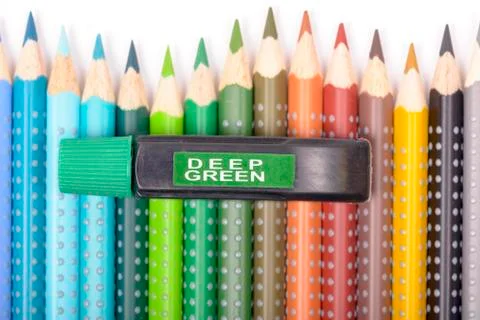 Bundle of Colored Pencils Stock Photos