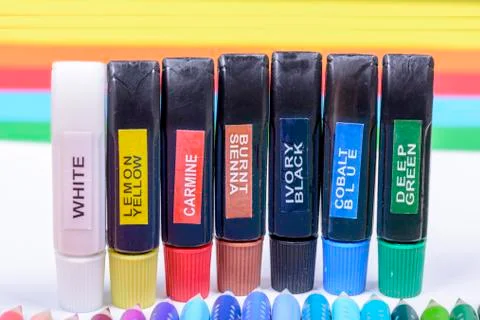 Bundle of Colored Pencils Foto stock