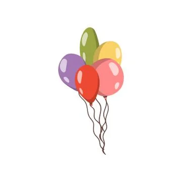 Bundle of colorful balloons cartoon vector Illustration Stock Illustration