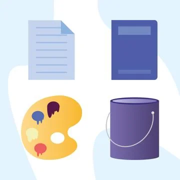 Bundle of creative elements set icons Stock Illustration