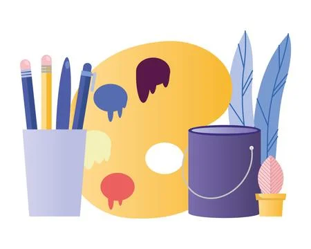 Bundle of creative elements set icons 스톡 일러스트