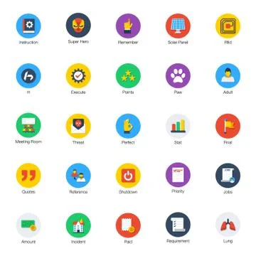 Bundle Of Creative Flat Icons Stock Illustration