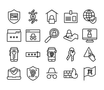 Bundle of data security set icons イラスト素材