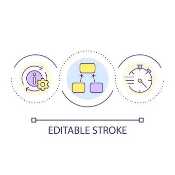 Bundle data together loop concept icon Stock Illustration