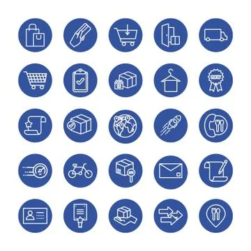 Bundle of delivery set icons Stockillustratie