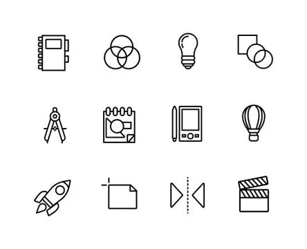 Bundle of designer set icons Stock Illustration