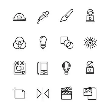Bundle of designer set icons Stock Illustration