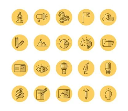 Bundle of designer set icons Stock Illustration