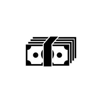 Bundle of Dollars Banknotes, Stack Money. Flat Vector Icon illustration. Simp Illustrazione stock