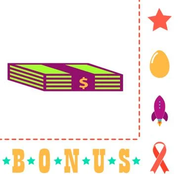 Bundle of Dollars computer symbol Stock Illustration