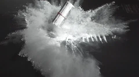 Bundle of dollars falling into illegal substance Stock Footage 12868795