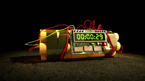Bundle of dynamite with electronic timer Video stock 62044387