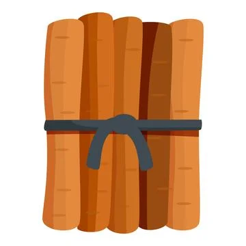 Bundle of dynamite sticks tied with black fuse waiting to explode Stock Illustration
