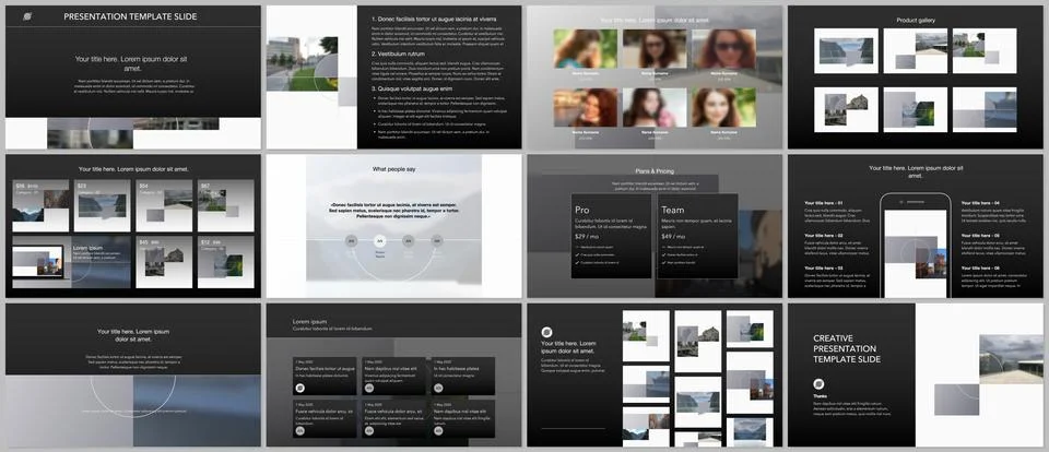 Bundle of editable business templates for digital app, web products. Vector Illustrazione stock