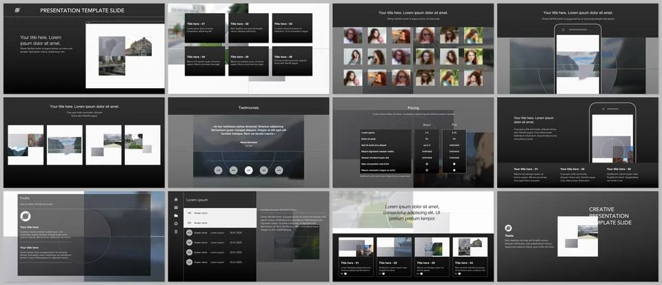 Bundle of editable business templates for digital app, web products. Vector Stock Illustration