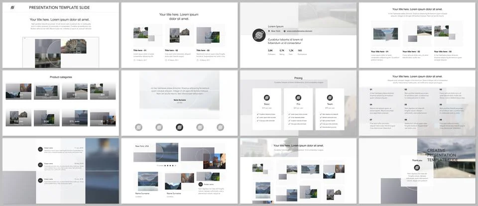 Bundle of editable business templates for digital app, web products. Vector Stock Illustration