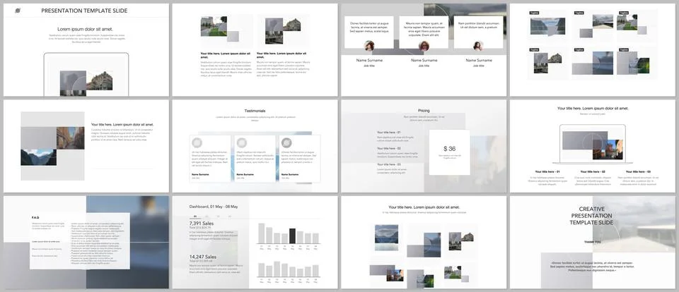 Bundle of editable business templates for digital app, web products. Vector Stock Illustration