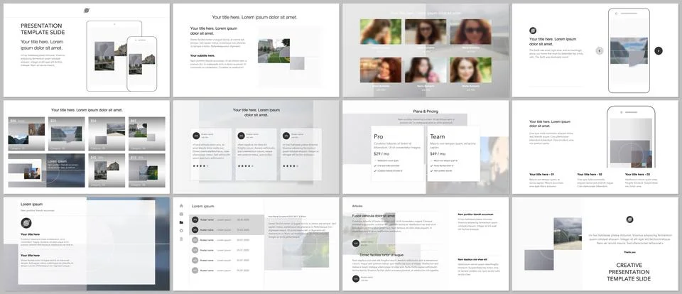 Bundle of editable business templates for digital app, web products. Vector Illustrazione stock