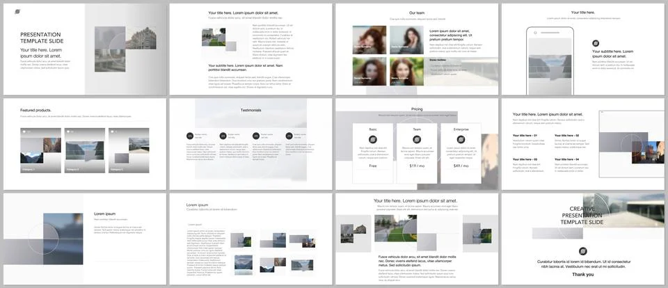 Bundle of editable business templates for digital app, web products. Vector Stock Illustration