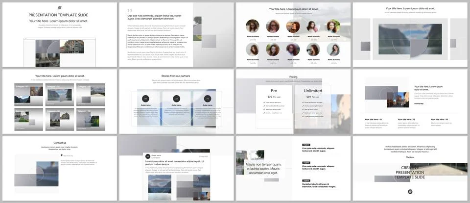 Bundle of editable business templates for digital app, web products. Vector Stock Illustration