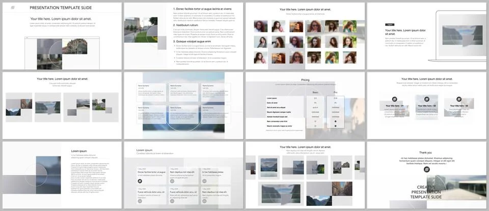 Bundle of editable business templates for digital app, web products. Vector Stock Illustration