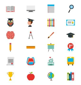 Bundle of education learning set icons イラスト素材