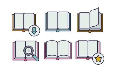Bundle of education text books イラスト素材