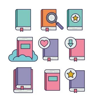 Bundle of education text books Illustrazione stock
