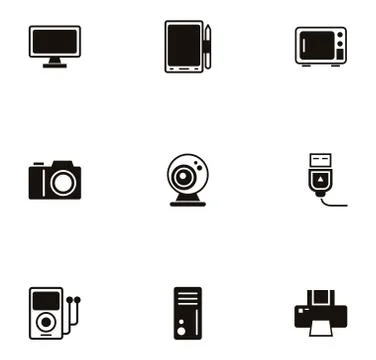 Bundle of electronics devices icons Stock Illustration