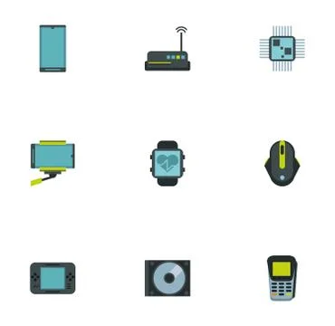 Bundle of electronics devices icons Stock Illustration