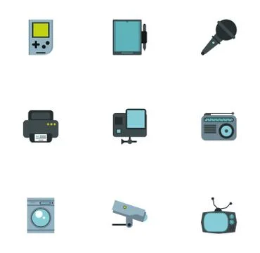 Bundle of electronics devices icons Stock Illustration