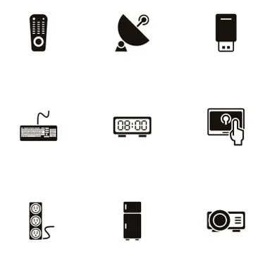 Bundle of electronics devices icons 스톡 일러스트