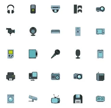 Bundle of electronics devices icons Stockillustratie