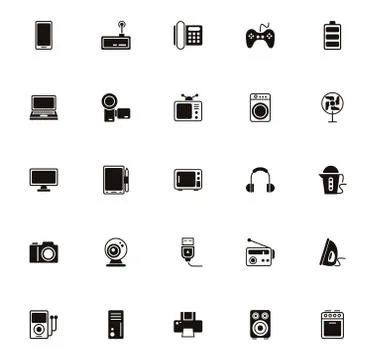 Bundle of electronics devices icons Stock Illustration
