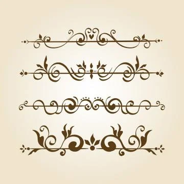 Bundle of elegant ornamental borders frames Illustrazione stock