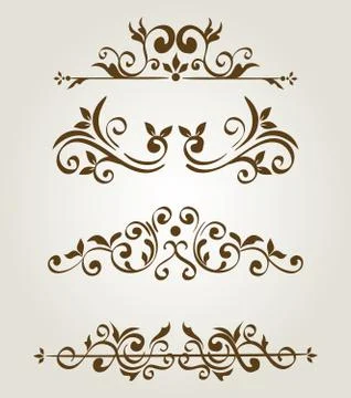 Bundle of elegant ornamental borders frames Illustrazione stock