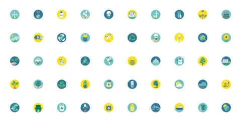 Bundle of environment set icons Stock Illustration
