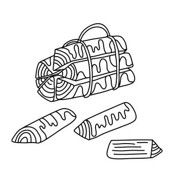 Bundle of firewood and logs doodle Stock Illustration