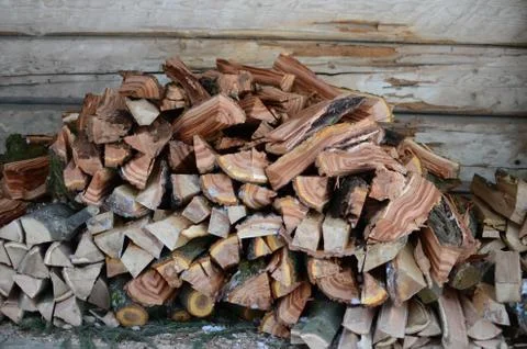 A bundle of firewood for the winter Stock Photos