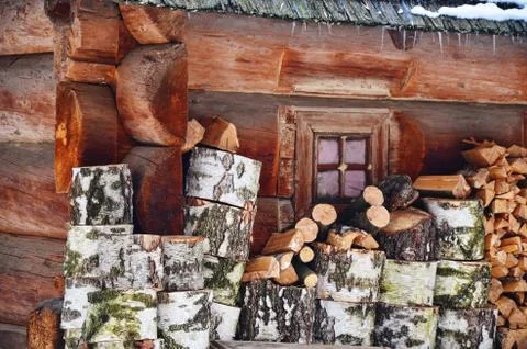 A bundle of firewood for the winter Stock Photos