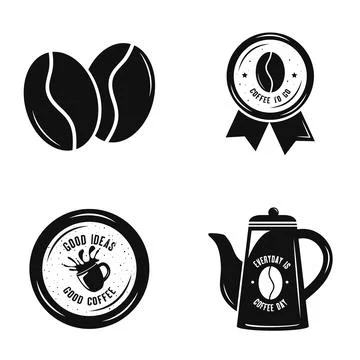 Bundle of four coffee drink icons Stock Illustration