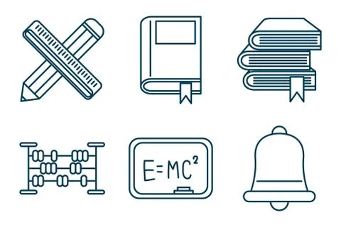 Bundle of graduation and elearning icons Stock Illustration