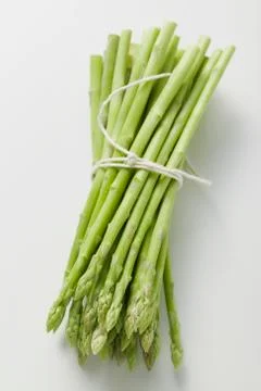 A bundle of green asparagus (overhead view) Stock Photos