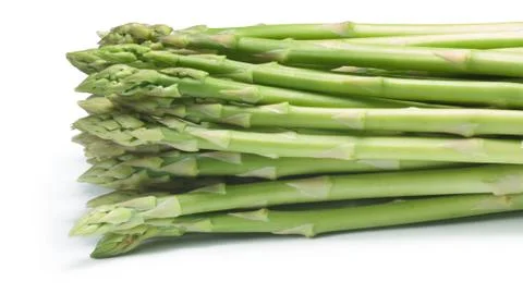 Bundle of green asparagus, paths Fotos Stock