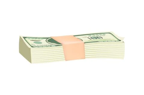 Bundle of Green Dollar Bills Vector Illustration Stockillustratie