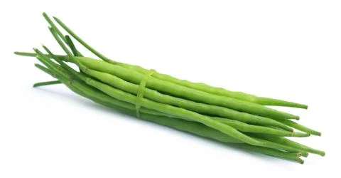 Bundle of green mustard beans Stock Photos