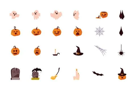 Bundle halloween with set icons イラスト素材