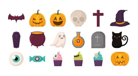 Bundle halloween with set icons イラスト素材