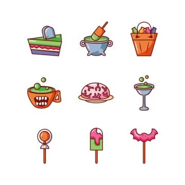 Bundle halloween with set icons イラスト素材